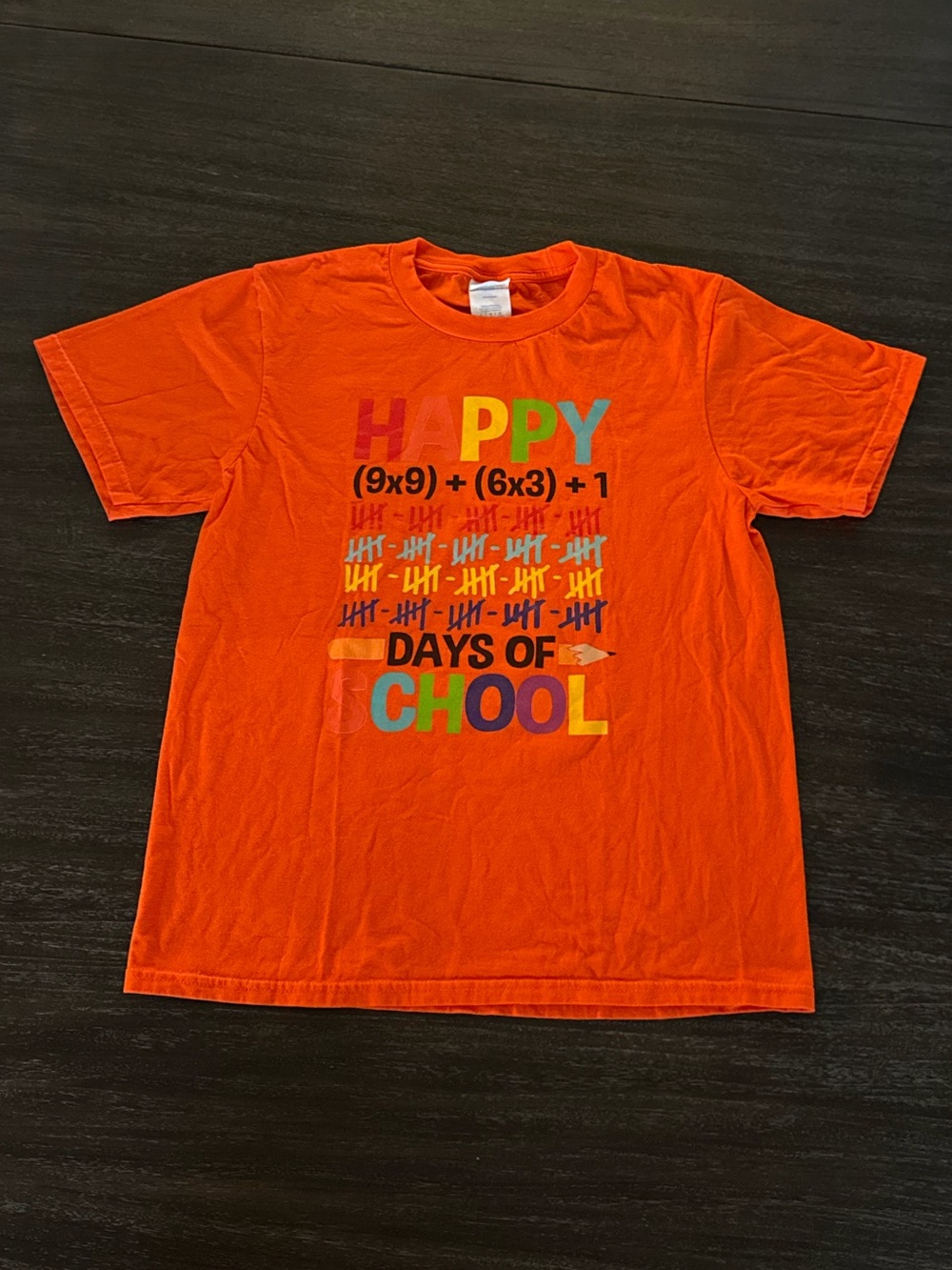 Gildan 100 Days of School Orange Shirt Youth Large 11/12